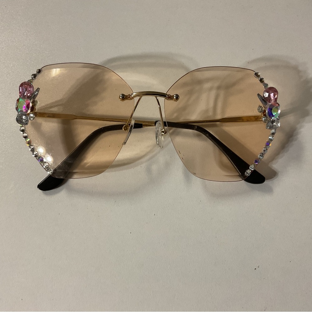 Embellished Gold Sunglasses- BEAUTIFUL GLEAMING